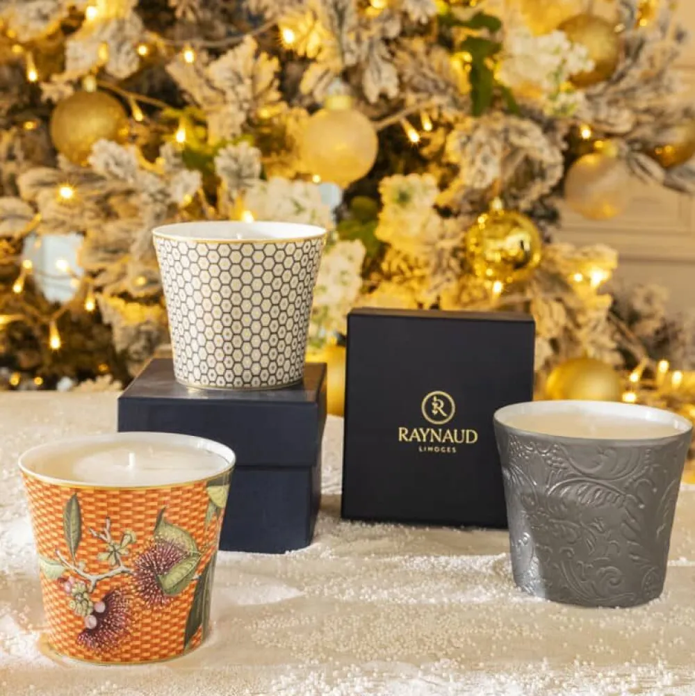 Vessière Cristaux Photophore & Bougie|Pot à bougie porcelaine 8 cm Trésor Raynaud
