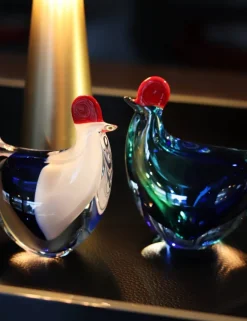 Vessière Cristaux Bestiaire|Animaux Cristal|Poule cristal blanc et bleu