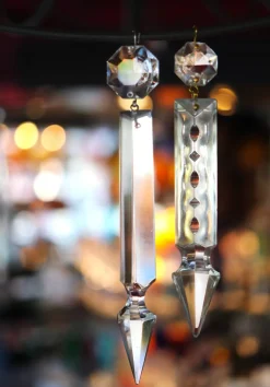 Vessière Cristaux Suspensions Cristal|Lampes Cristal|Prisme cristal argent pour lustre