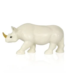 Vessière Cristaux Animaux|Animaux Cristal|Rhinocéros ivoire & or Émaux de Longwy