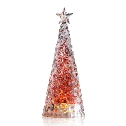 Vessière Cristaux Sulfures, Presse-Papiers Cristal|Décoration|Sapin lumineux acrylique rouge et or