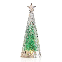 Vessière Cristaux Sulfures, Presse-Papiers Cristal|Décoration|Sapin lumineux acrylique vert et or