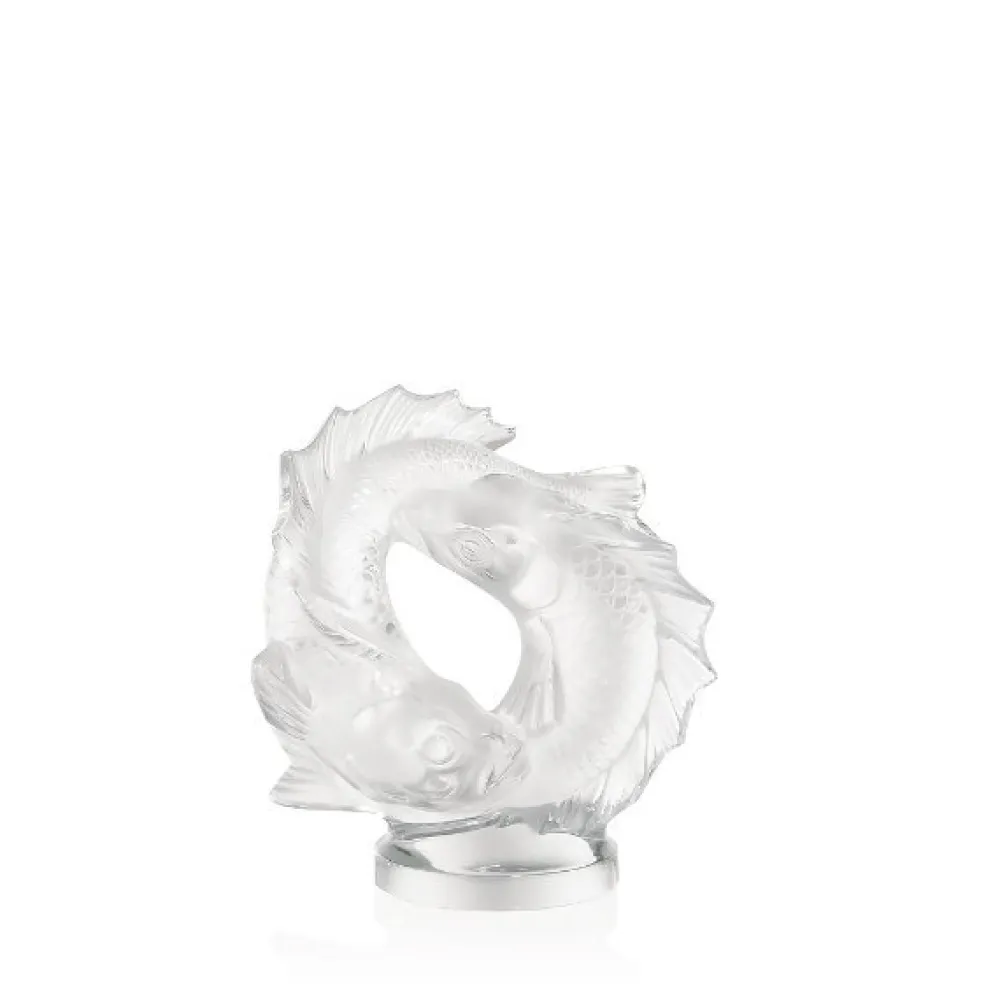 Vessière Cristaux Sculptures Et Figurines|Bestiaire|Sculpture 2 poissons lalique