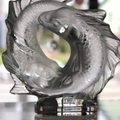Vessière Cristaux Sculptures Et Figurines|Bestiaire|Sculpture 2 poissons lalique