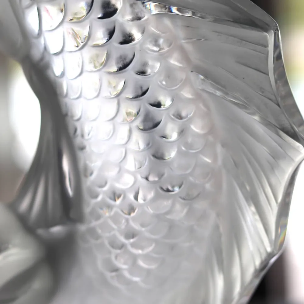 Vessière Cristaux Sculptures Et Figurines|Bestiaire|Sculpture 2 poissons lalique