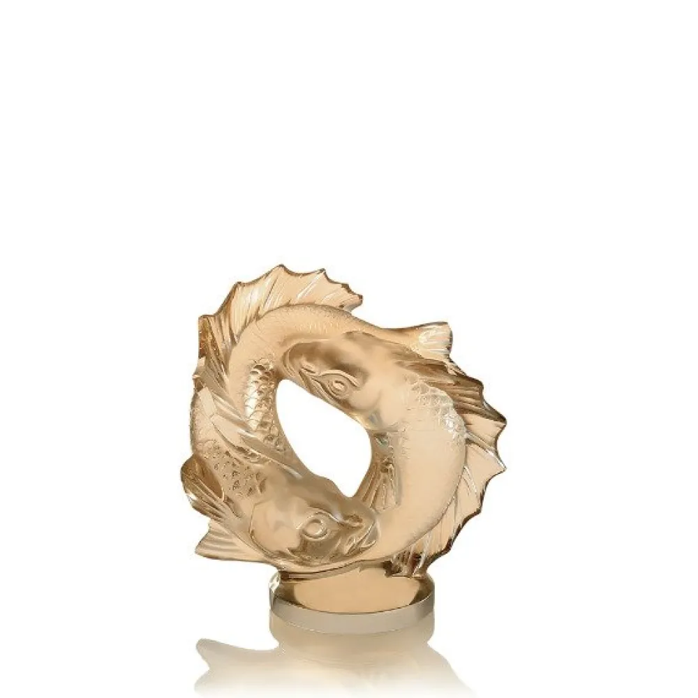 Vessière Cristaux Sculptures Et Figurines|Bestiaire|Sculpture 2 poissons moyen modèle lalique