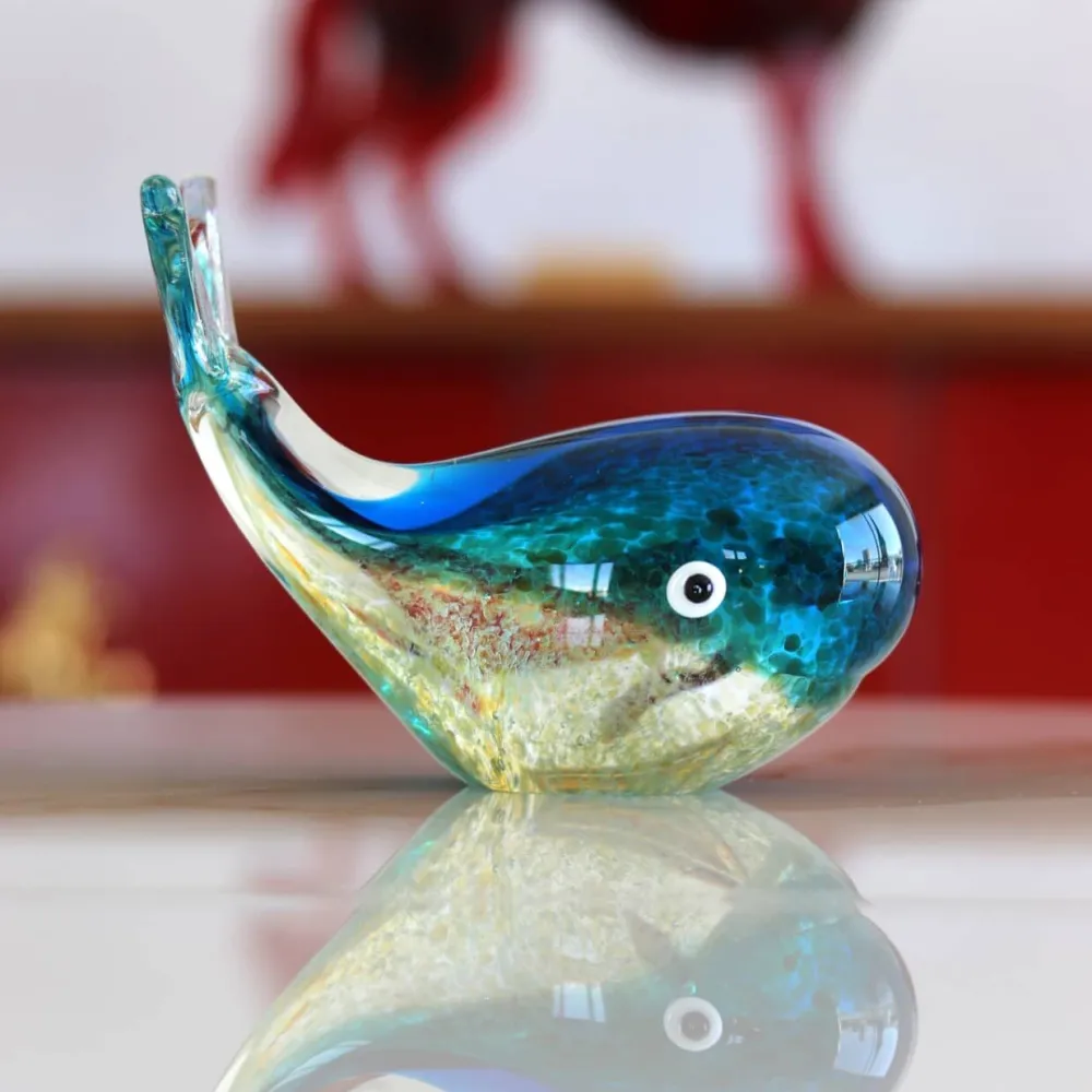 Vessière Cristaux Sculptures Cristal|Sculpture baleine cristal