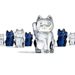 Vessière Cristaux Décoration|Bestiaire|Sculpture chat maneki neko baccarat