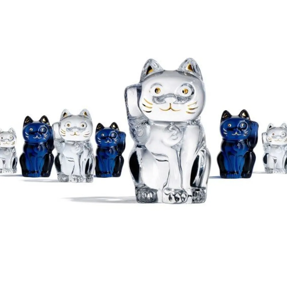 Vessière Cristaux Décoration|Bestiaire|Sculpture chat maneki neko baccarat