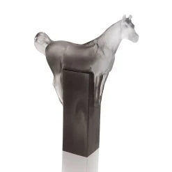Vessière Cristaux Editions D’Art|Bestiaire|Sculpture cheval NAHAR gris SUSAN LEYLAND Daum