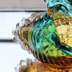 Vessière Cristaux Bestiaire|Animaux Cristal|Sculpture coquillage conque turquoise gm