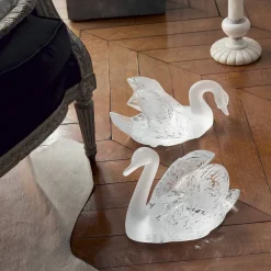 Vessière Cristaux Bestiaire|Animaux Cristal|Sculpture cygne tête haute lalique