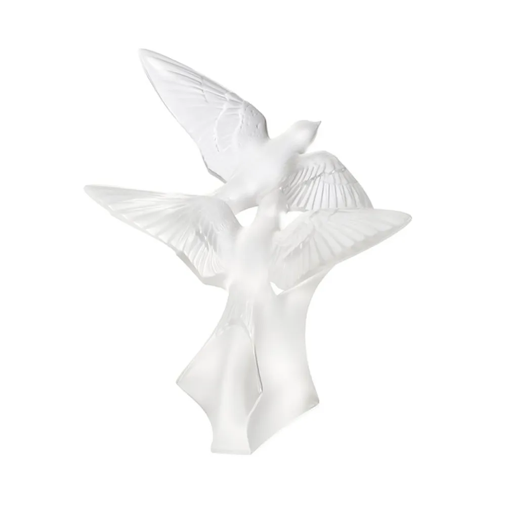 Vessière Cristaux Sculptures Et Figurines|Bestiaire|Sculpture deux hirondelles lalique