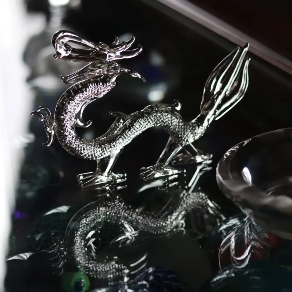 Vessière Cristaux Animaux Cristal|Bestiaire|Sculpture dragon cristal zodiaque chinois