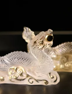 Vessière Cristaux Sculptures Et Figurines|Animaux Cristal|Sculpture dragon Tianlong Lalique