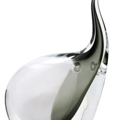 Vessière Cristaux Bestiaire|Animaux Cristal|Sculpture elephant cristal blanc et noir pm