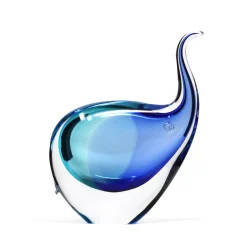 Vessière Cristaux Bestiaire|Animaux Cristal|Sculpture elephant cristal bleu et turquoise pm