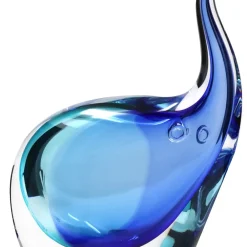 Vessière Cristaux Bestiaire|Animaux Cristal|Sculpture elephant cristal bleu et turquoise pm