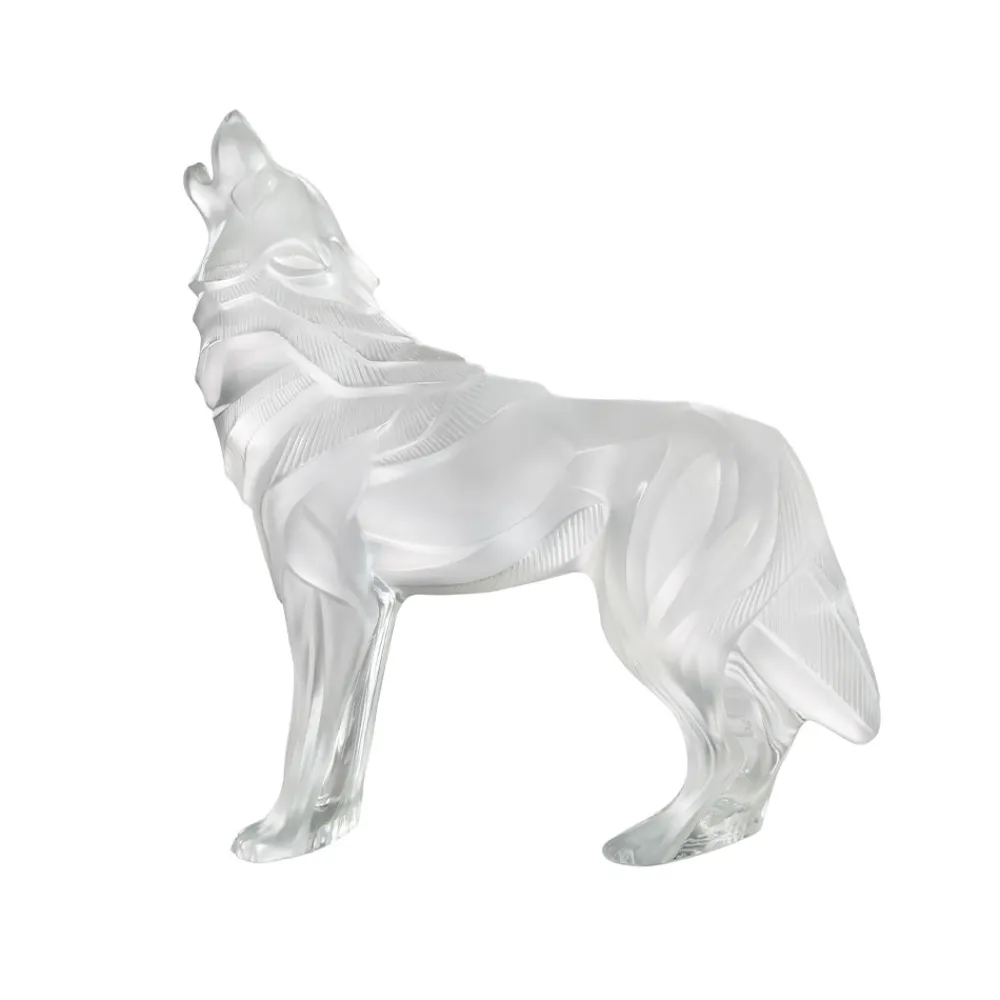 Vessière Cristaux Bestiaire|Sculptures Et Figurines|Sculpture loup incolore lalique