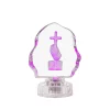 Vessière Cristaux Sculptures Cristal|Décoration|Sculpture lumineuse main + croix chrétienne cristal
