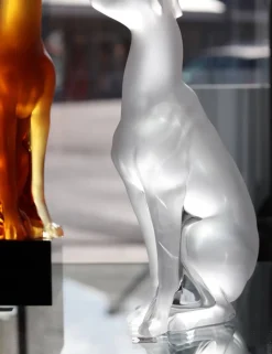 Vessière Cristaux Bestiaire|Animaux Cristal|Sculpture lévrier lalique