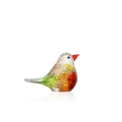Vessière Cristaux Bestiaire|Animaux Cristal|Sculpture moineau cristal orange