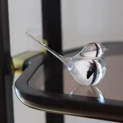 Vessière Cristaux Animaux Cristal|Bestiaire|Sculpture oiseau cristal blanc noir