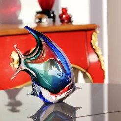 Vessière Cristaux Bestiaire|Animaux Cristal|Sculpture poisson cristal bleu