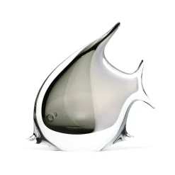 Vessière Cristaux Bestiaire|Sculpture poisson cristal blanc gris