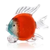 Vessière Cristaux Bestiaire|Animaux Cristal|Sculpture poisson Néréide orange & turquoise