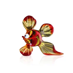 Vessière Cristaux Bestiaire|Sculpture poisson rouge humoristique