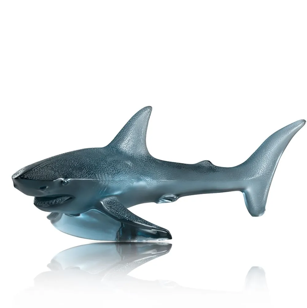 Vessière Cristaux Sculptures Et Figurines|Bestiaire|Sculpture requin grand modèle lalique