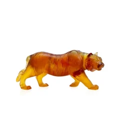 Vessière Cristaux Bestiaire|Animaux Cristal|Sculpture tigre ambre Daum