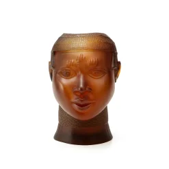 Vessière Cristaux Editions D’Art|Éditions D’Art Cristal|Sculpture tête sacrée royaume Bénin BRANLY MUSEUM Daum