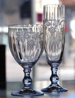 Vessière Cristaux Verre En Cristal Taillé|Flûte Champagne|Set 2 Flûtes à champagne Gœrgette taille raisin
