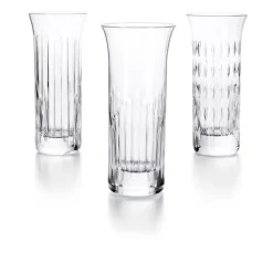 Vessière Cristaux Vases|Vases Cristal Clair|Set 3 soliflores flora baccarat