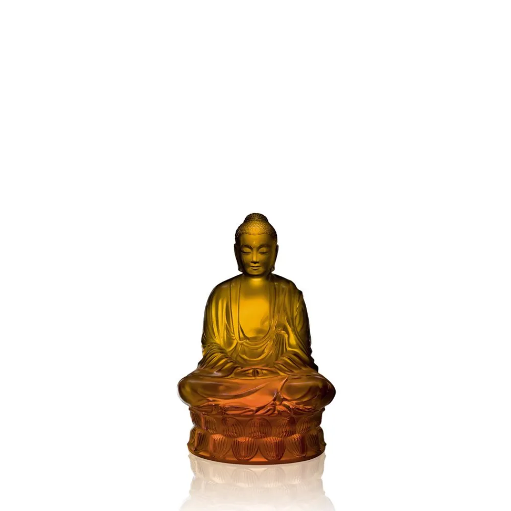 Vessière Cristaux Sculptures Cristal|Sculptures Et Figurines|Statuette petit bouddha ambre lalique