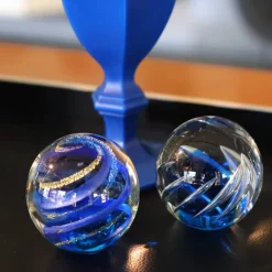 Vessière Cristaux Décoration|Sulfures, Presse-Papiers|Sulfure célébration bleu GM