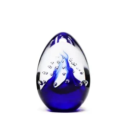 Vessière Cristaux Décoration|Sulfures, Presse-Papiers Cristal|Sulfure oeuf bulle cristal bleu