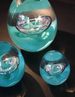 Vessière Cristaux Sulfures, Presse-Papiers|Décoration|Sulfure oeuf cristal turquoise