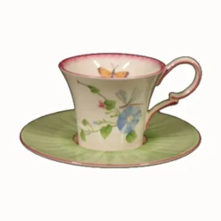 Vessière Cristaux Lunéville|Tasse et soucoupe dejeuner lunéville