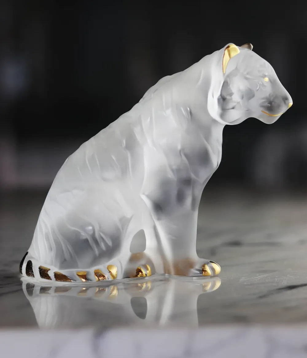 Vessière Cristaux Bestiaire|Sculptures Et Figurines|Tigre assis cristal lalique