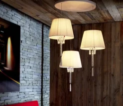 Vessière Cristaux Luminaires|Suspensions Cristal|Torch suspension abat-jour baccarat
