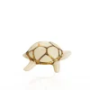Vessière Cristaux Animaux|Animaux Cristal|Tortue porte-bonheur ivoire & or Émaux de Longwy