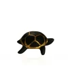 Vessière Cristaux Faïence De Longwy|Animaux|Tortue porte-bonheur noir & or Émaux de Longwy