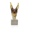 Vessière Cristaux Editions D’Art|Bestiaire|Tête de caracal Daum par Isabelle Carabantes