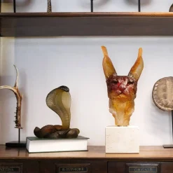 Vessière Cristaux Editions D’Art|Bestiaire|Tête de caracal Daum par Isabelle Carabantes