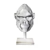Vessière Cristaux Éditions D’Art Cristal|Bestiaire|Tête de Gorille poli pâte de cristal par Loïc Ortega