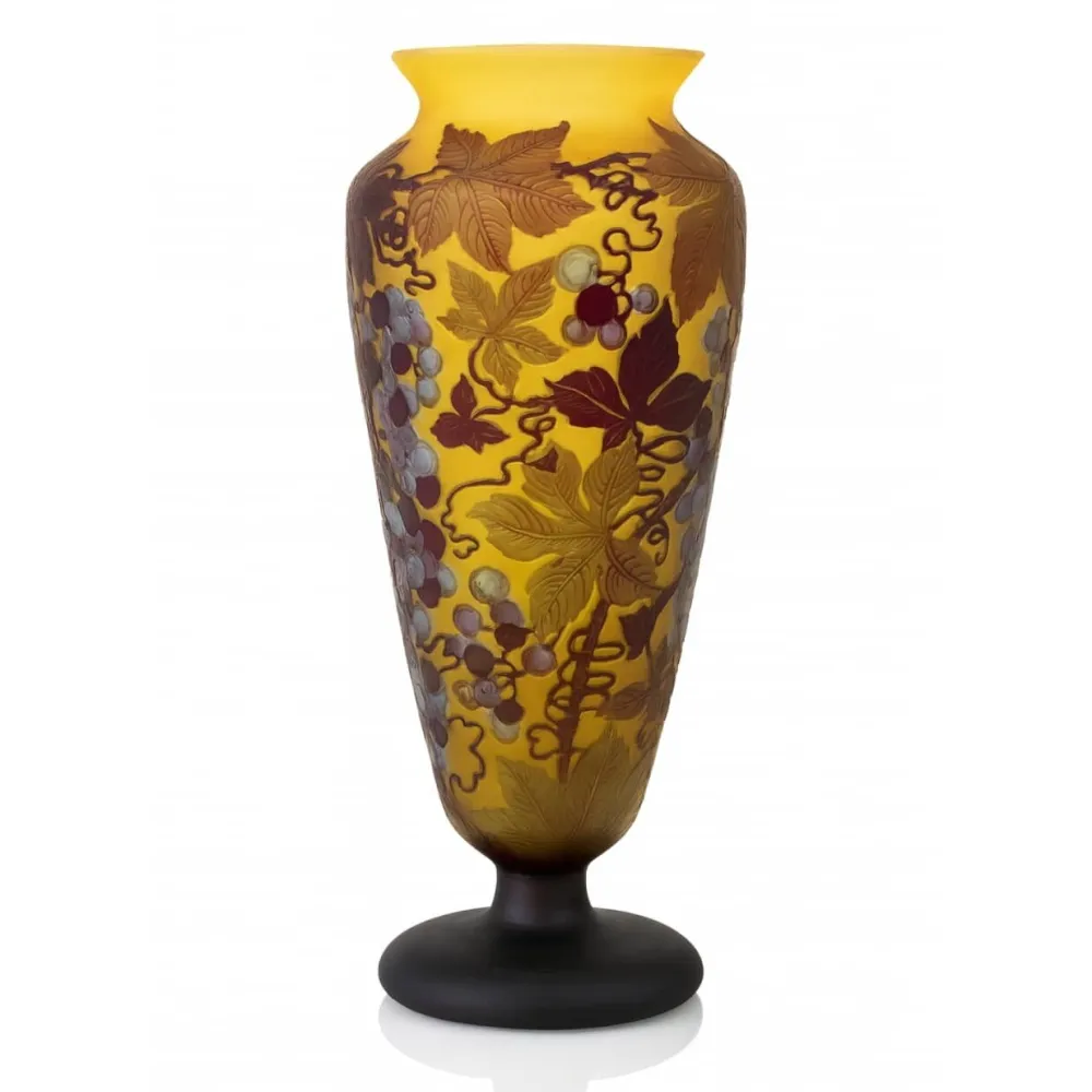 Vessière Cristaux Lampes Pâte De Verre|Vases Cristal Couleur|Vase Art nouveau gravé à l’acide