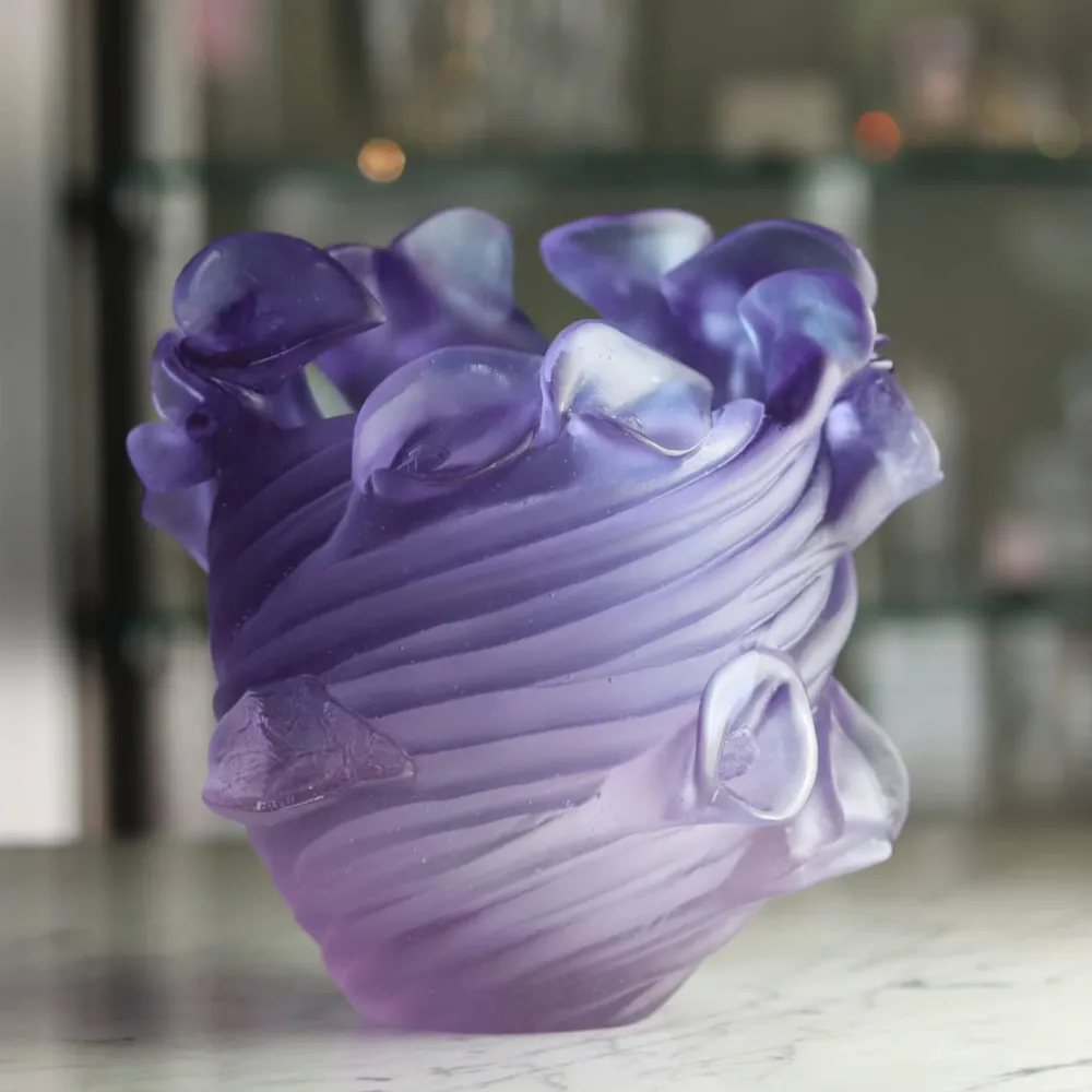 Vessière Cristaux Vases|Vases Cristal Couleur|Vase arum ultraviolet daum